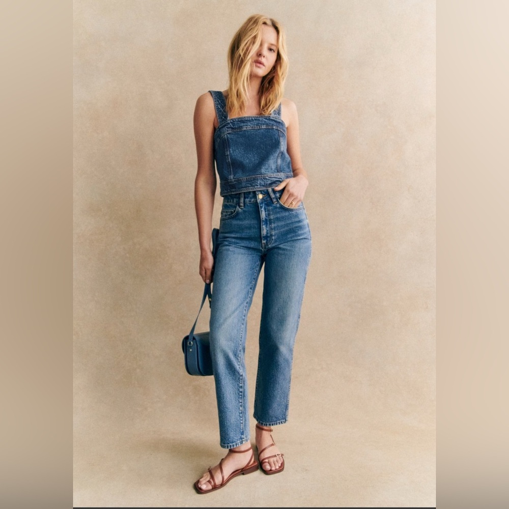 Sézane Hermance Top - blue denim top - Picture 2 of 10